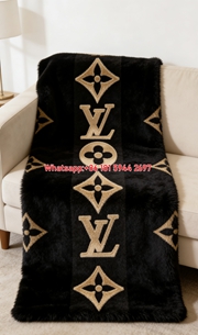 Black & Gold Monogram Throw IMG_3125